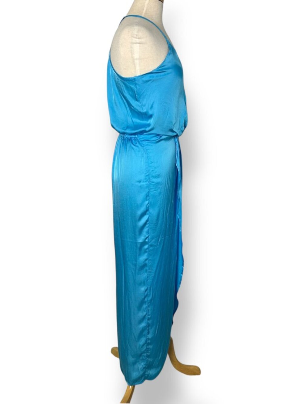 Young Fabulous Broke (YFB) Siren Slip Dress Halter Racer Back Teal Blue Sz XS - Picture 7 of 9